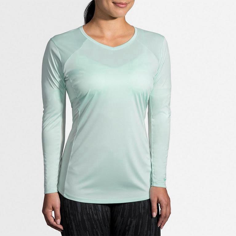 Brooks Stealth Hardloopshirts Met Lange voor Dames Groen (EUNZS-0692)